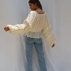 Jen's Pirate Booty Women's Clothing Dancehall Top - Natural Guaze