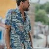 Faherty Men's Clothing South Pacific Swell Short Sleeve Rayon Kona Camp Shirt