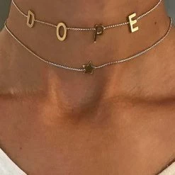 Jacqueline Nicole Brown Necklaces Block Custom Love Letter Necklace