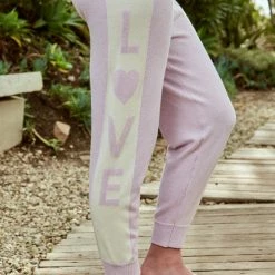 Spiritual Gangster Contrast Knit Jogger - Stone Quartz