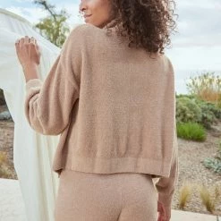 Spiritual Gangster Melody Zip Up Funnel Neck Sweater - Camel 13 Spiritual Gangster Melody Zip Up Funnel Neck Sweater - Camel