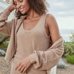 Spiritual Gangster Melody Zip Up Funnel Neck Sweater - Camel 12 Spiritual Gangster Melody Zip Up Funnel Neck Sweater - Camel