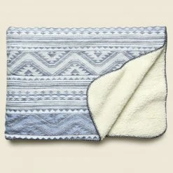 Faherty Sherpa Throw Blanket Twilight Glacier Home