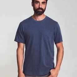 Faherty Men's Clothing Sunwashed Pocket Tee-Navy