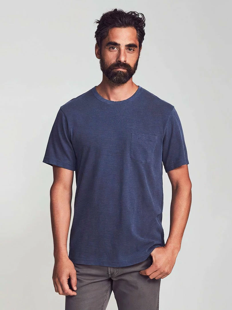 Faherty Men's Clothing Sunwashed Pocket Tee-Navy 3 Faherty Men's Clothing Sunwashed Pocket Tee-Navy