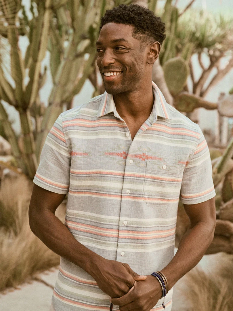 Faherty Men's Clothing Doug Good Feather Short Sleeve Short - Morning Star Serape 3 Faherty Men's Clothing Doug Good Feather Short Sleeve Short - Morning Star Serape