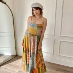 Jen's Pirate Booty Wild Side Midi Dress - Daydream Patchwork Dresses