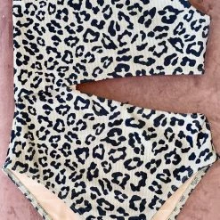 Beach Riot Swim Celine One Piece Taupe Core Leopard