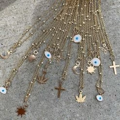 Jacqueline Nicole Brown Solid 14k Gold Charms Necklaces