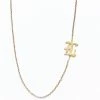 Jacqueline Nicole Brown Necklaces Old English Single Letter Necklace Solid 14K Gold