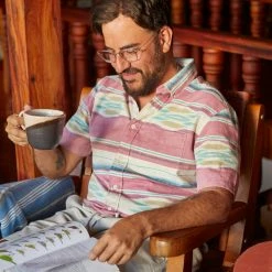 Faherty Red Summer Short-Sleeve Coast Shirt