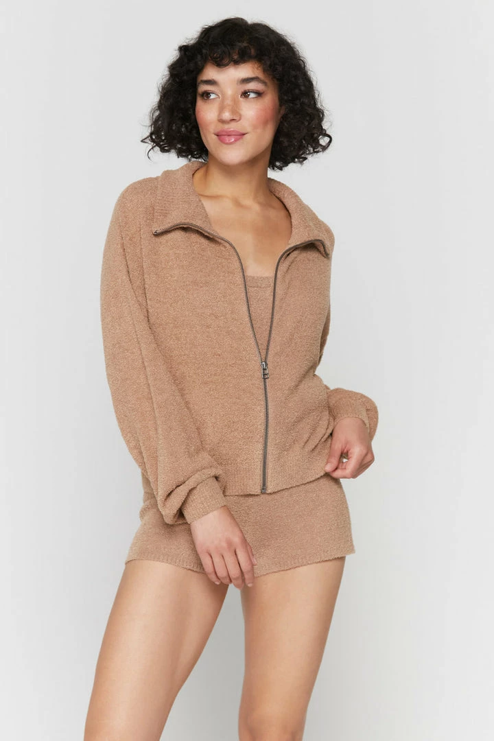 Spiritual Gangster Melody Zip Up Funnel Neck Sweater - Camel 3 Spiritual Gangster Melody Zip Up Funnel Neck Sweater - Camel