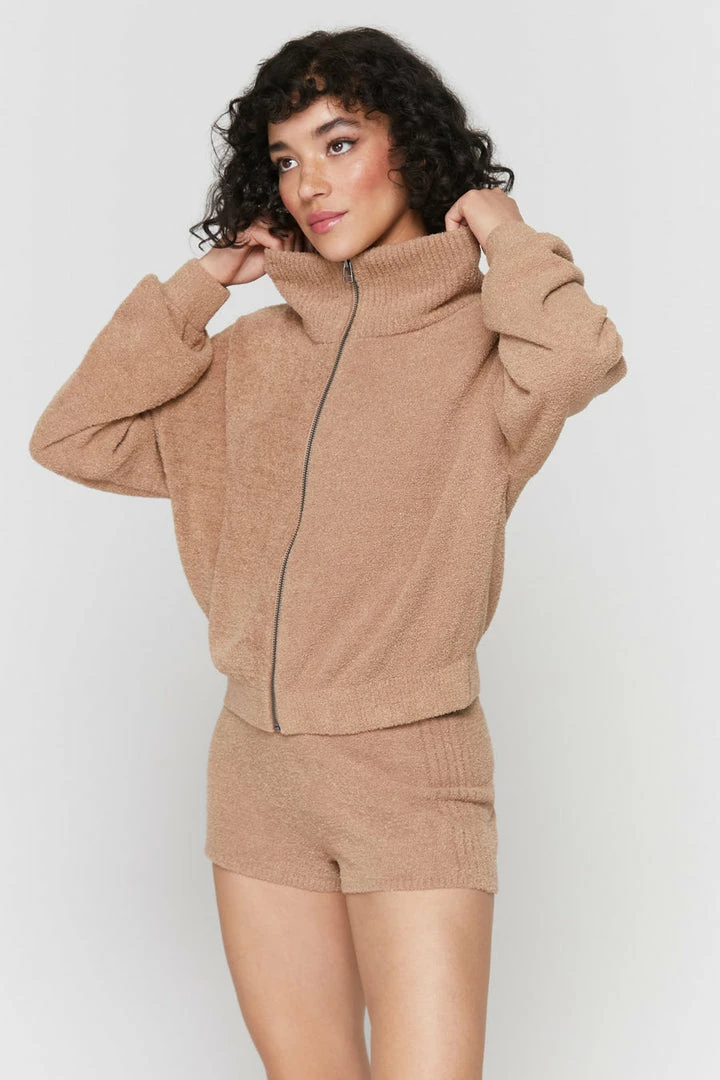 Spiritual Gangster Melody Zip Up Funnel Neck Sweater - Camel 4 Spiritual Gangster Melody Zip Up Funnel Neck Sweater - Camel