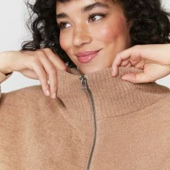 Spiritual Gangster Melody Zip Up Funnel Neck Sweater - Camel 11 Spiritual Gangster Melody Zip Up Funnel Neck Sweater - Camel