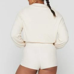 Spiritual Gangster Melody Zip Up Funnel Neck Sweater - Stone Women's Clothing