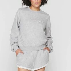 Spiritual Gangster Women's Clothing Cotton Lounge Short Medium Heather Grey