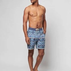Faherty Six Rivers Turquoise Doug Good Feather Boardshort 7