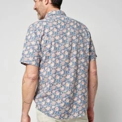 Faherty Short-Sleeve Breeze Shirt Faded Floral Batik