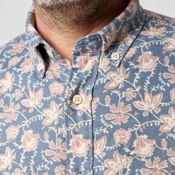 Faherty Short-Sleeve Breeze Shirt Faded Floral Batik