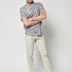 Faherty Short-Sleeve Breeze Shirt Faded Floral Batik