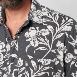 Faherty Short-Sleeve Knit Seasons Shirt Cream Ash Floral