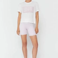 Spiritual Gangster Women's Clothing Seamless Heather Ruffle Biker - Heather Wisteria