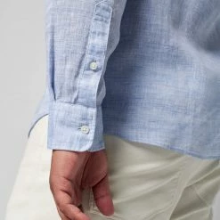 Faherty Linen Laguna Shirt - Light Blue Melange