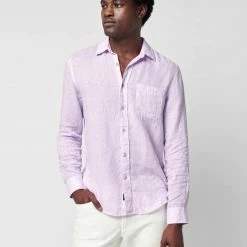 Faherty Linen Laguna Shirt - Lavender Men's Clothing