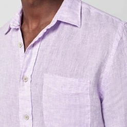 Faherty Linen Laguna Shirt - Lavender Men's Clothing