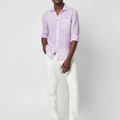 Faherty Linen Laguna Shirt - Lavender Men's Clothing