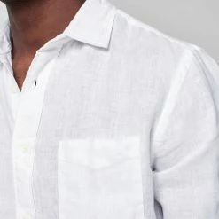 Faherty Men's Clothing Linen Laguna Shirt- White
