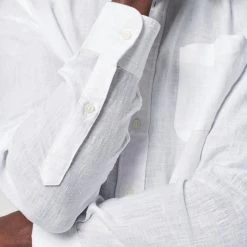 Faherty Men's Clothing Linen Laguna Shirt- White