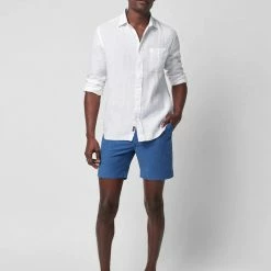 Faherty Men's Clothing Linen Laguna Shirt- White