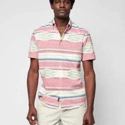 Faherty Red Summer Short-Sleeve Coast Shirt