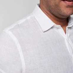 Faherty Men's Clothing Short Sleeve Linen Laguna Shirt - White