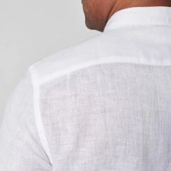 Faherty Men's Clothing Short Sleeve Linen Laguna Shirt - White