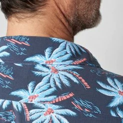 Faherty Midnight Palm Hawaiian SS Kona Camp Shirt