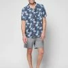 Faherty Midnight Palm Hawaiian SS Kona Camp Shirt