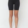 Spiritual Gangster Women's Clothing Amara Seamless Wide Rib Biker Shorts Black