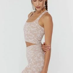 Spiritual Gangster Jacquard Athena Seamless Tank Quartz Floral