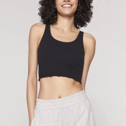 Spiritual Gangster Women's Clothing Amor Crop Tank- Black