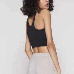 Spiritual Gangster Women's Clothing Amor Crop Tank- Black