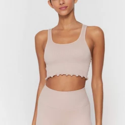 Spiritual Gangster Women's Clothing Amor Crop Tank - Beige