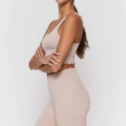 Spiritual Gangster Women's Clothing Amor Crop Tank - Beige