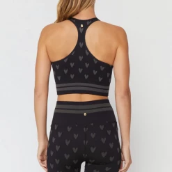 Spiritual Gangster High Neck Jacquard Bra- Black Women's Clothing