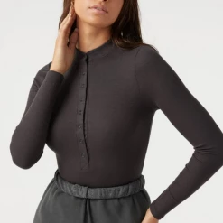 Joah Brown Women's Clothing Button Down Henley