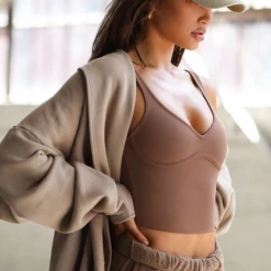 Joah Brown Contour Crop Tank Women's Clothing