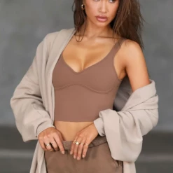 Joah Brown Contour Crop Tank Women's Clothing