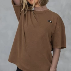 Joah Brown Women's Clothing Oversized Crew Tee - Toast