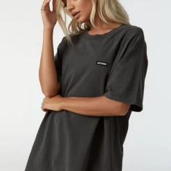 Joah Brown Oversized Crew Tee- Washed Black Cotton